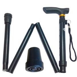 yorozu Health Care Comfortable sutairissyusiri-zu Cane 5 Stages Folding Cane Lightweight Aluminum Senior For Rehab for Mountaineering Folding Cane Telescopic Stick , , , black matte,