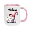 Secret Santa Mug with Saying 'Du bist mir wichtelig!' Pink