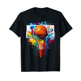 Drip Basketball Paint Splash Dripping Basketball Slam Dunk T-Shirt