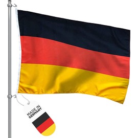 FBS Premium Germany Flag – Weatherproof Flag Germany 90 x 60 cm – Durable Flags and Flags from Around the World – Germany Flag Made of Spun Polyester 155 g/m – Ship Flag Cloth