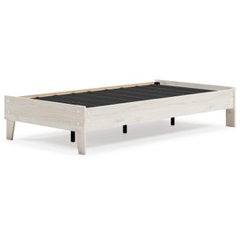 Signature Design by Ashley Socalle Casual Farmhouse Platform Bed Frame, Twin, Natural Beige