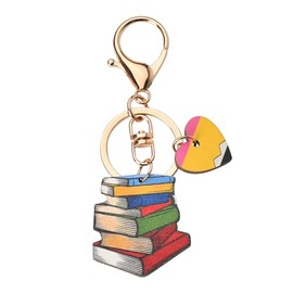 Book Keychains for Women Men Book Lover Gifts for Best Friends Sisters Besties Birthday Graduation Gifts for Daughter Son Teacher Appreciation Gifts from Students Colorful Wooden Accessories