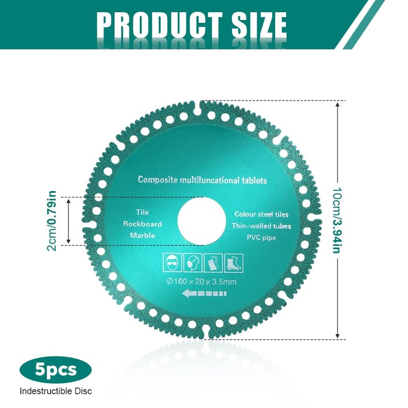 6 Pack 4 Inch Indestructible Disc for Angle Grinder,7/8" Arbor
