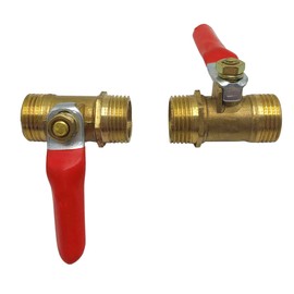 Mini Ball Valve Shut Off Switch, 3/8 INCH BSPT (Male) x 3/8 INCH BSPT (Male) Brass Pipe Fittings, 180 Degree Operation Handle, 2 Pack