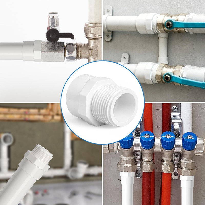9 Pack 1" PVC Male Adapter, Schedule 40 (Socket x