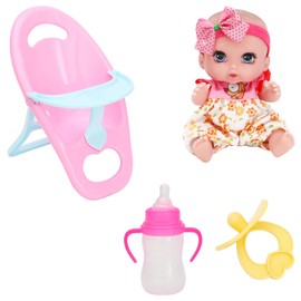 ONEST 4 Pieces 6 Inch Dolls with Accessory Cute Baby Dolls Mini Dolls with Clothes Mini Baby Dolls with Doll Accessories