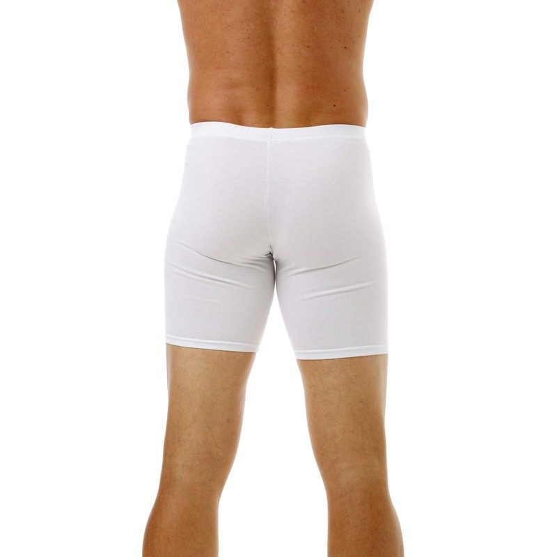 Underworks Mens Cotton Spandex Ultra Light Compression Long Boxers 3-Pack