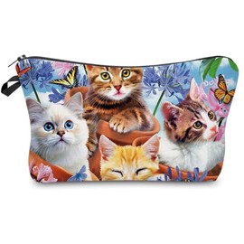 JYNVO Kosmetiktasche mit Katzenmustern (Geschäumtes Futter)