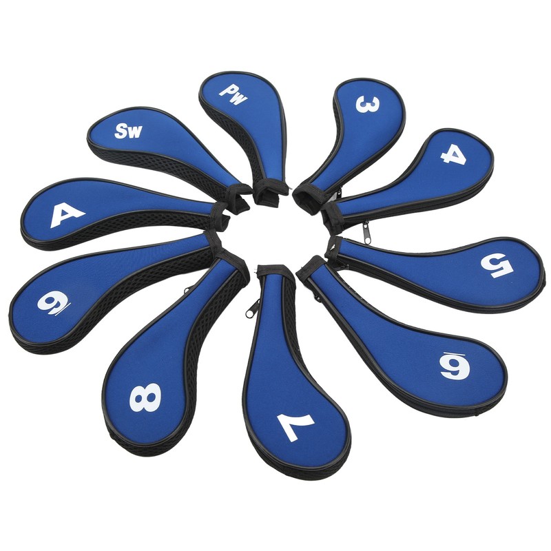 10pcs Golf Iron Head Cover with Number Printing Neoprene Zippered