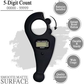 DEHUA Digital Tasbih Finger Counter, Muslim Islamic Rotating Digital Tasbeeh Prayer Beads Tally Counter (Black)