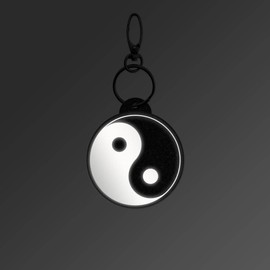 Reflexy Yin and Yang Sign Reflector Pendant - Recycled Felt Pedestrian Reflector Reflector Pendant Yin Yang Jing Jang China Chinese Philosophy Opposite Taijitu Esotericism