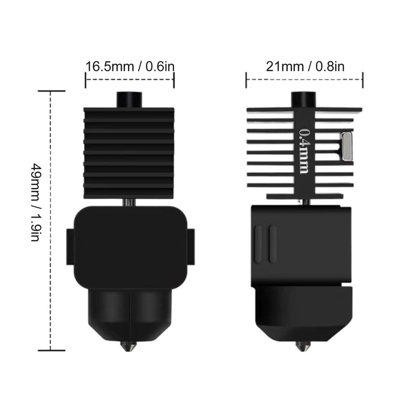 3D Printer Hotend Replacement 0.4mm Hardened Steel Nozzle Magnetic Suction