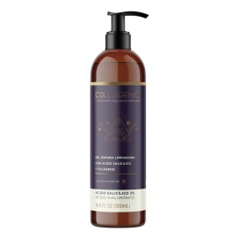 Gel-Espuma Limpiador Facial 500 ml Ácido Salicílico + Colágeno Todo Tipo de Piel