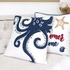 Homey COZY Embroidery Navy Velvet Octopus Throw Pillow Cover,Ocean Blue