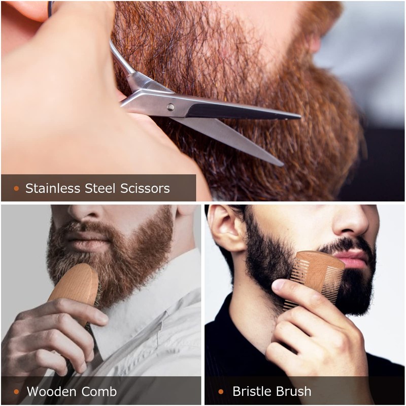 Beard Grooming Kit for Men, Beard Kit Gifts for Him,