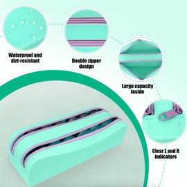 FQDGTFA Daily Contact Lens Organizer, Water-Resistant Silicone Case with Clearly Labeled R & L, Disposable Daily Contact Lens Case Organizer Double Sided Portable Contact Lens Travel Case Portable