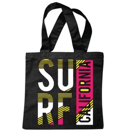 Reifen-Markt Tasche Umhängetasche CALIFORNIA SURFEN BEACH SURFBRETT LONGBOARD WELLENREITEN WELLEN ANFÄNGER SHOP Einkaufstasche Schulbeutel Turnbeutel in Schwarz