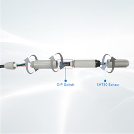 Tzone RS485 Temperature Sensor Modbus RTU Temperature and Humidity Transmitter,Industrial Temp Sensor Analog Humidity Monitor -40℃ to 125℃ High Accuracy for Heating and Cooling System,Farm,Greenhouse