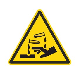 Hazard Sign W023 – Warning Contains Ätzenden substances Decal Sticker Film – 50 mm – 250 pcs