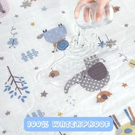 Flow fire 90x70cm Washable Potty Training Bed Pad, Waterproof Bed Wetting Mats for Kids, Toddler Bed Wetting Mattress Protector Fits Single Size Bed