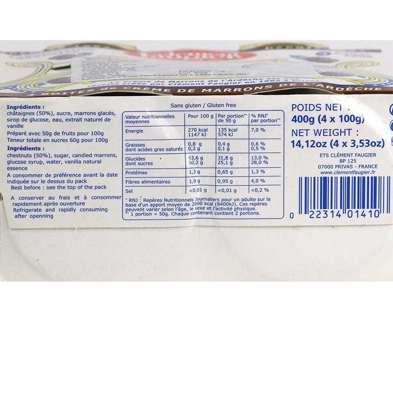 Clement Faugier - Gourmet Chestnut Spread from France, 4-PACK