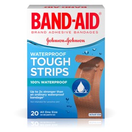 BAND-AID Waterproof Tough-Strips Bandages 20 ea (Pack of 6)
