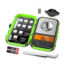 Ankilo Professional Pocket Scales, 50 g/0.001 g, Digital Milligram Scales, High Precision Jewellery Scales in Pocket Size, Kitchen Scales with 20 g Calibration Weight, Green