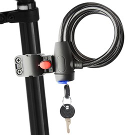 Dengujd Bicycle Keys, Bike Keys, Bicycle Length, 39.4 inches (100 cm) ± 1.2 inches (3 cm), Ear Locks, Anti-Theft, Includes 2 Keys, Fixed Lock, Anti-Theft, Fixed Bracket, Black