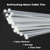 EMTSEB 200 Pack of White Cable Ties, 200mm x 4.8mm