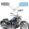 Devilmotor Black Rectangle Motorcycle Bobber Mirrors for Cruiser Chopper with