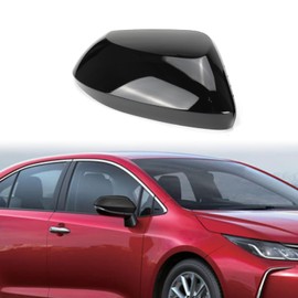 Black Left Driver Side Replacement Mirror Cover Cap Housing for 2020 2021 2022 2023 2024 2025 Toyota Corolla, Directly Replace Style, Not Sticker