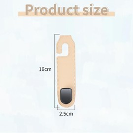 Wjelet 2 Pcs Leather Car Seat Back Hooks,Car Seat Back Double Hook, Auto Seat Hook Storage Organizer for Purse, Umbrellas, Handbag, Grocery Bags,Universal Car Inside Accessories (Beige)