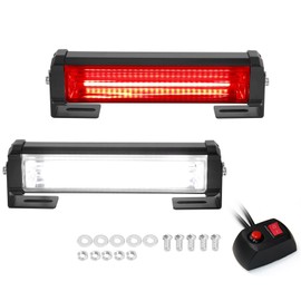 Afurkuot Red & White COB Strobe Lights with Switch, 16 Flash Mode 2-in-1 COB Strobe Light Bars, 24V/12V COB Strobe Lights Car Emergency Light Bar for Trucks Vehicles ATV Pickup