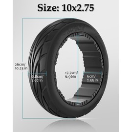 Felixstory 10-2.75 Comfort Tire Fit for Ninebot S MAX Self-balancing Scooter, Replacement for Ninebot Gokart Pro Series, 10x2.75 Electric Gokart Bundle Rear Tire