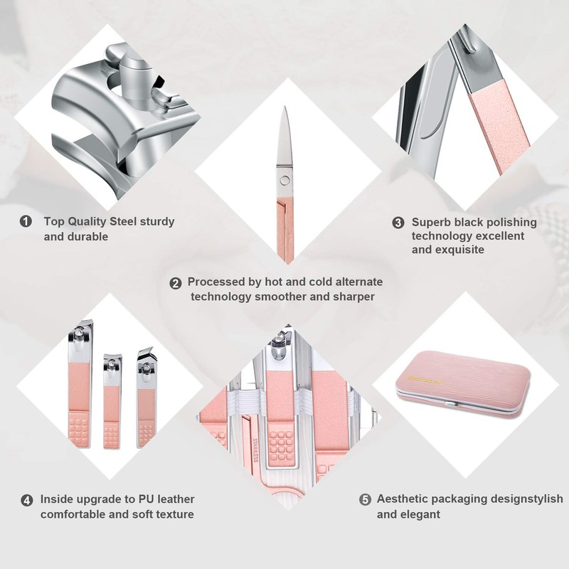 Manicure Set, Travel Mini Nail Clippers Kit Pedicure Care Tools,