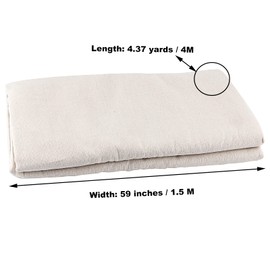 SHEUTSAN 60 Inch Wide by 4 Yard Long Natural Linen Needlework Fabric, Extra Large Plain Solid Color Linen Fabric Cloth by The Yard, for Garments, Crafts Making, Handmade Tablecloth, Home Decorations