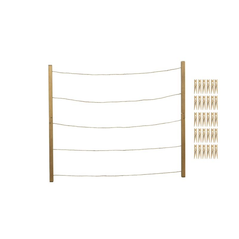 MELANNCO Natural Twine Two Bar Hanging Photo Collage with 30