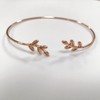 NOUMANDA Olive Leaf Branch Wire Bangle Adjustable Open Cuff Bracelet