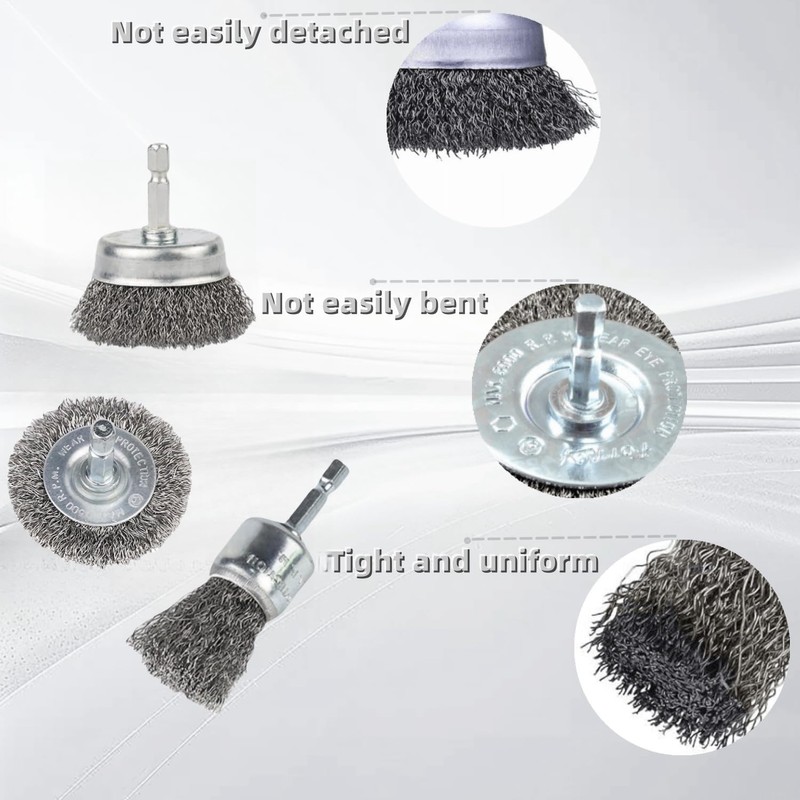 15 Pack Wire Brush for Drill, Carbon Steel Wire Wheel