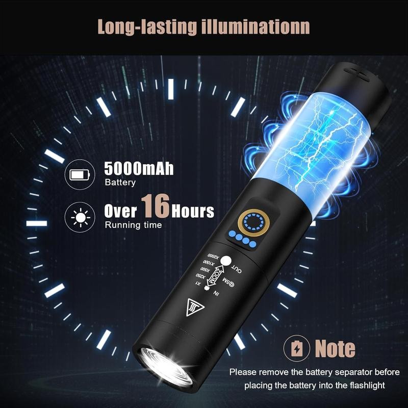 Pocket-Sized SKYFIRE 1353 Flashlight: Zoomable & Rechargeable for Emergencies, Night