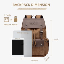 AMJ Travel Laptop Backpack, Work Backpacks For Men Women, Hiking Casual Daypacks, Backpack Coffee