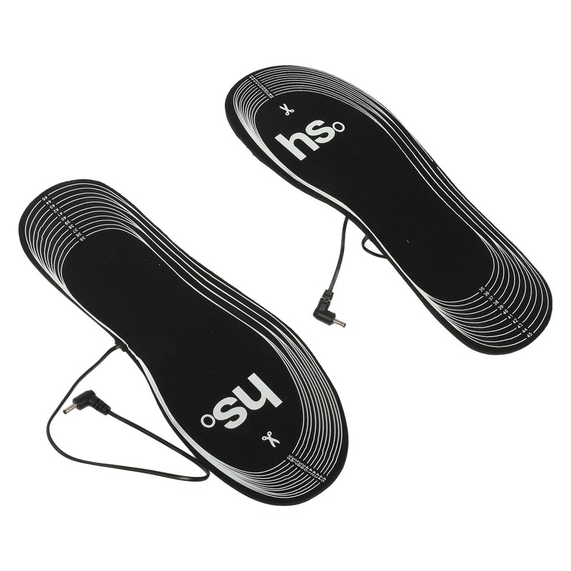 1Pair Heated Insoles Electric Insoles 4.5V Battery Powered Soft Carbon