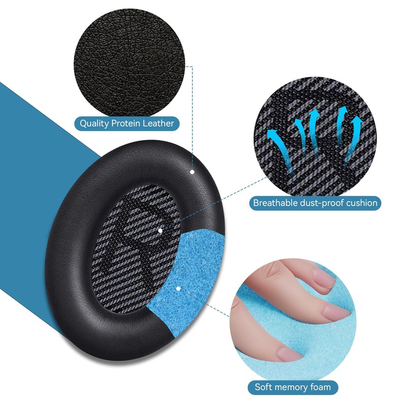 Bose QC35 Replacement Ear Pads: Leather Earpads Cushions for Bose