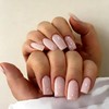 Uñas postizas cuadradas medianas en rosa empolvado, uñas postizas cortas