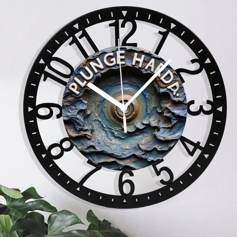 Farmhouse Style 25cm Circular Iron Clock with Distressed Finishsheet size: