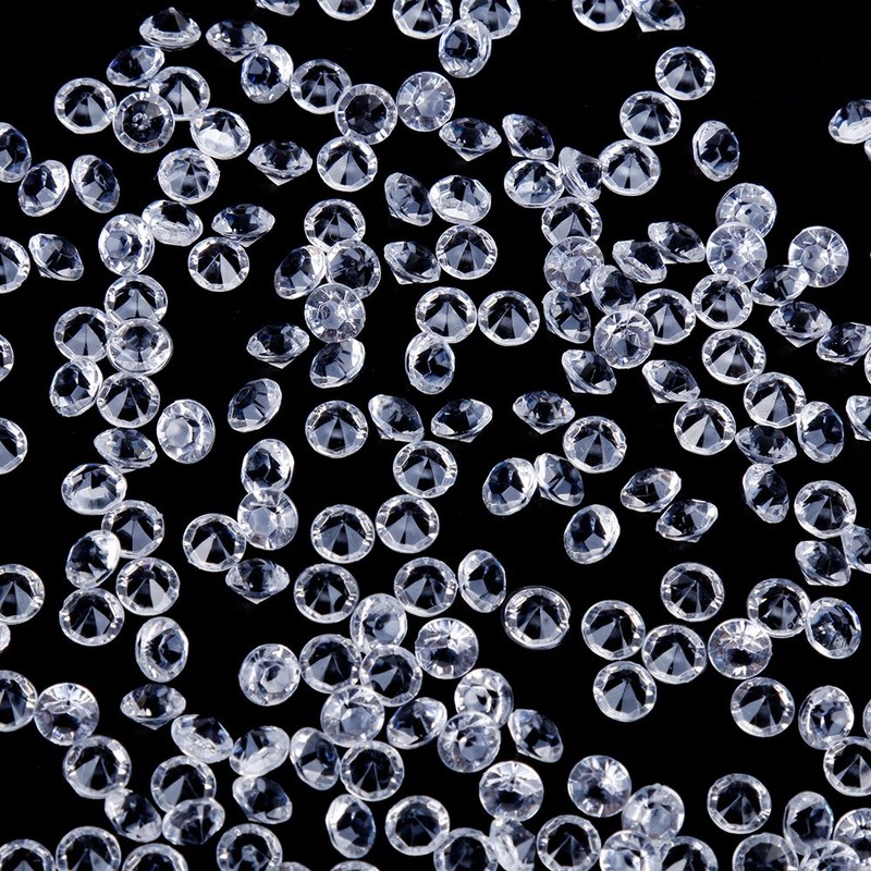 Faburo 3000 Pieces Decorative Diamonds Wedding Confetti 6 mm Transparent