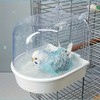OKONOS Transparent Bird Bath Tub Splash-Proof Cage Hanging Bathing Box