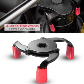 Unbranded Universal Car 3 Jaws Oil Filter Wrench Adjustable Spanner Remover -Removal Tool