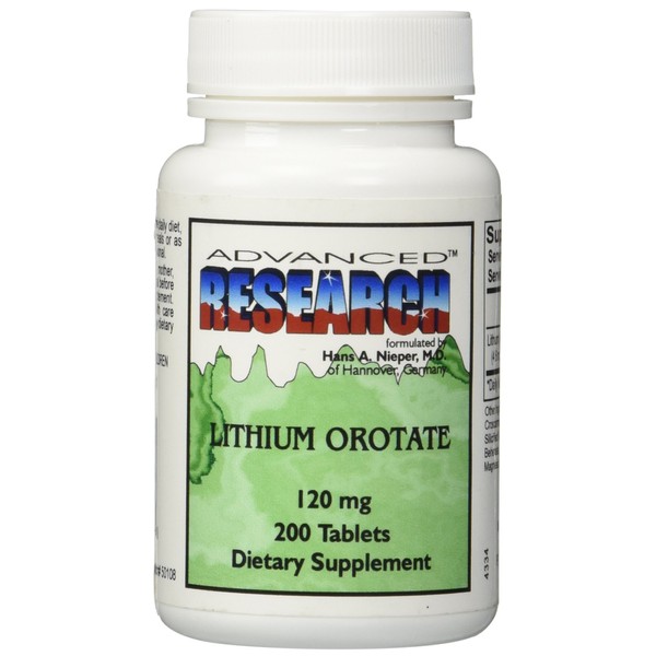 Nutrient Carriers Advance Research Lithium Orotate 120 Mg 200 Tablets
