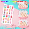 240 Pieces Fake Nails for Kids Girls Artificial Kids Press